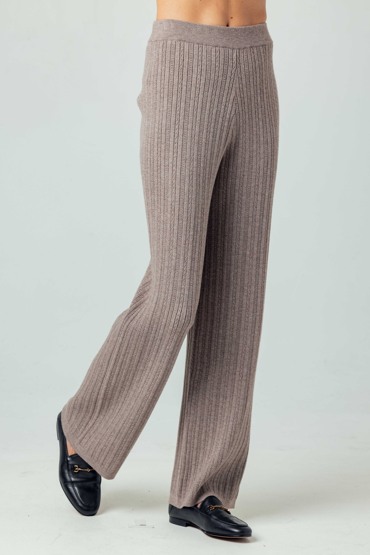 CORSICA KNIT PANT - POINTELLE LATTE