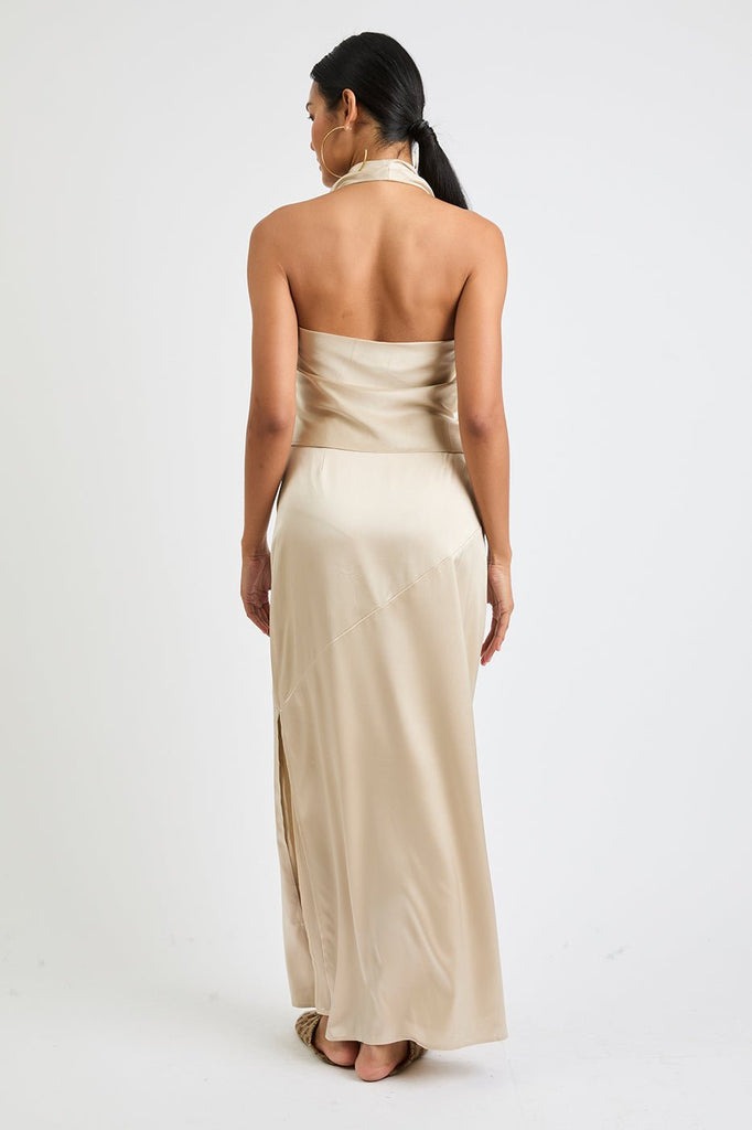 POPPY SILK TOP - LATTE