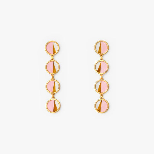 REINS FEATHER MULTI-BEZEL DROP EARRINGS
