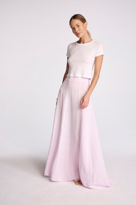 SERAFINA LINEN MAXI SKIRT - LAVENDER FOG