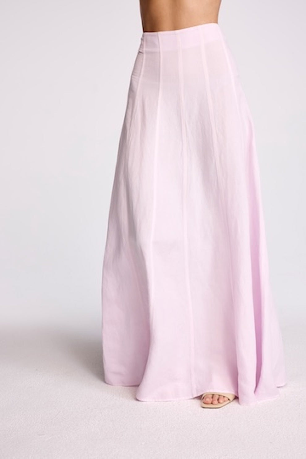 SERAFINA LINEN MAXI SKIRT - LAVENDER FOG