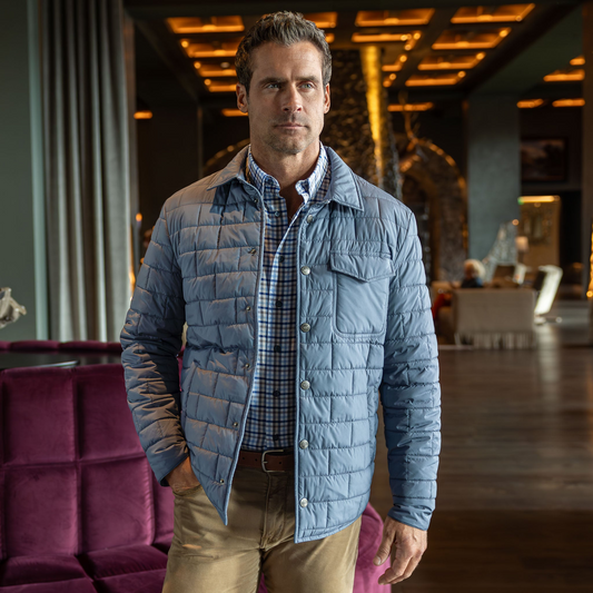 SILVERTON NYLON SHIRT JACKET - CADET BLUE