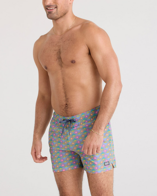 OH BUOY 2N1 5" VOLLEY SWIM SHORTS - RISE AND SHINE TIDAL BLUE