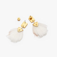 TARPUM BAY FEATHER BEZEL DROP EARRINGS