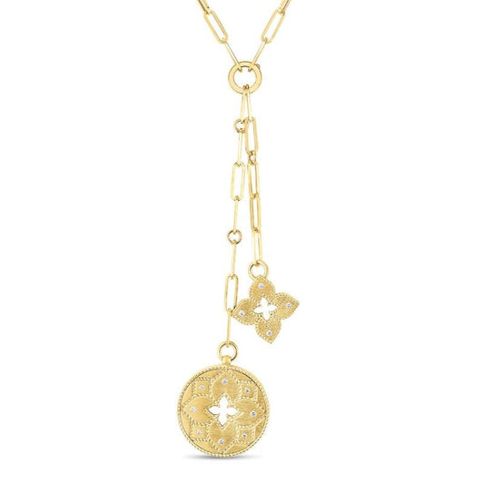 18K YG VENETIAN PRINCESS MEDALLION DIAMOND NECKLACE