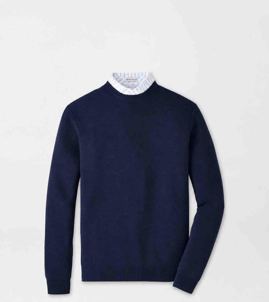 AUTUMN CREST HONEYCOMB CREWNECK SWEATER - NAVY