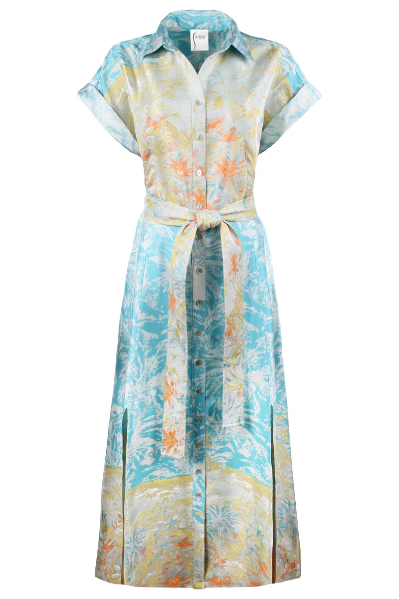 CHANTEL TROPICAL DRESS - MULTI/TURQUOISE