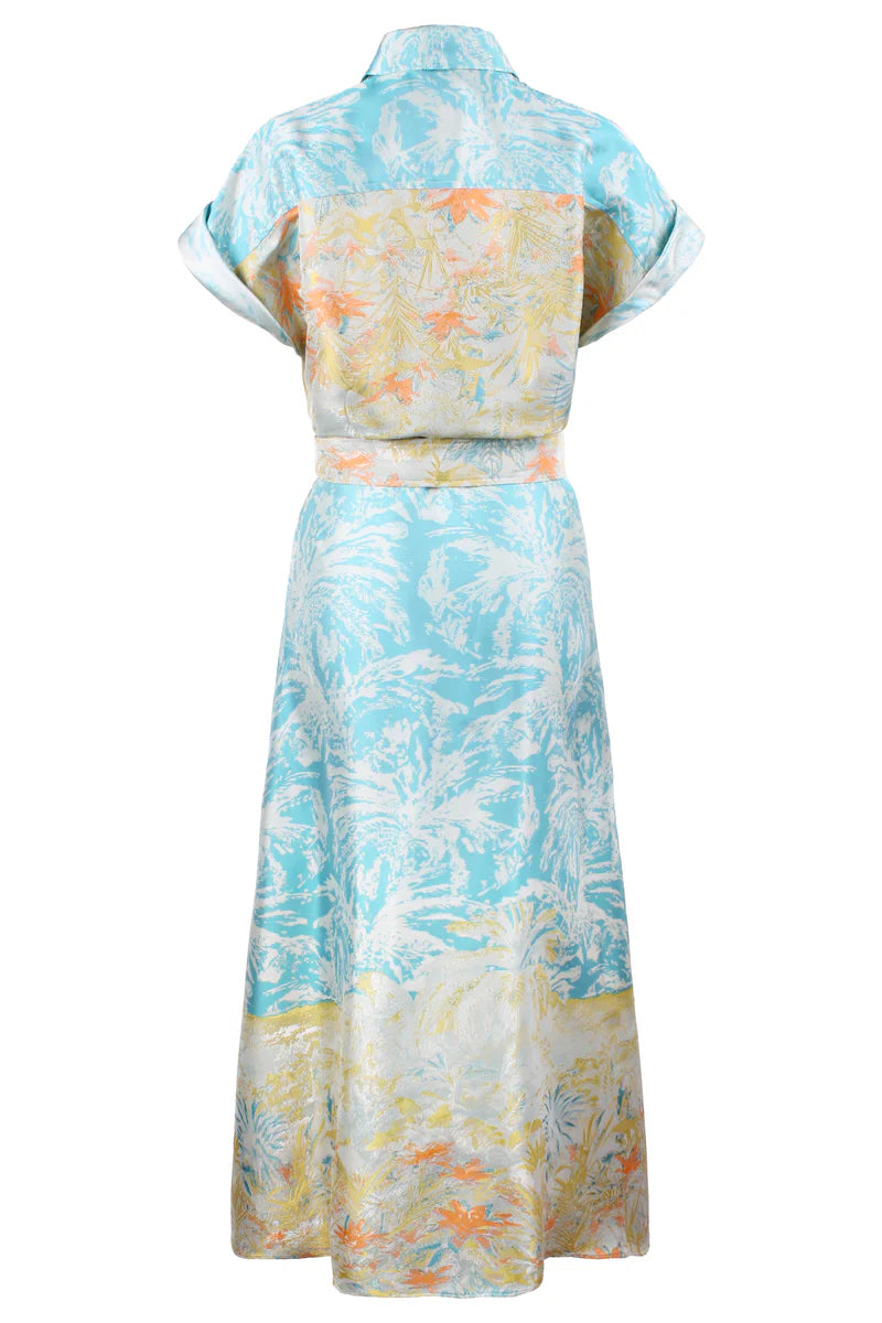 CHANTEL TROPICAL DRESS - MULTI/TURQUOISE