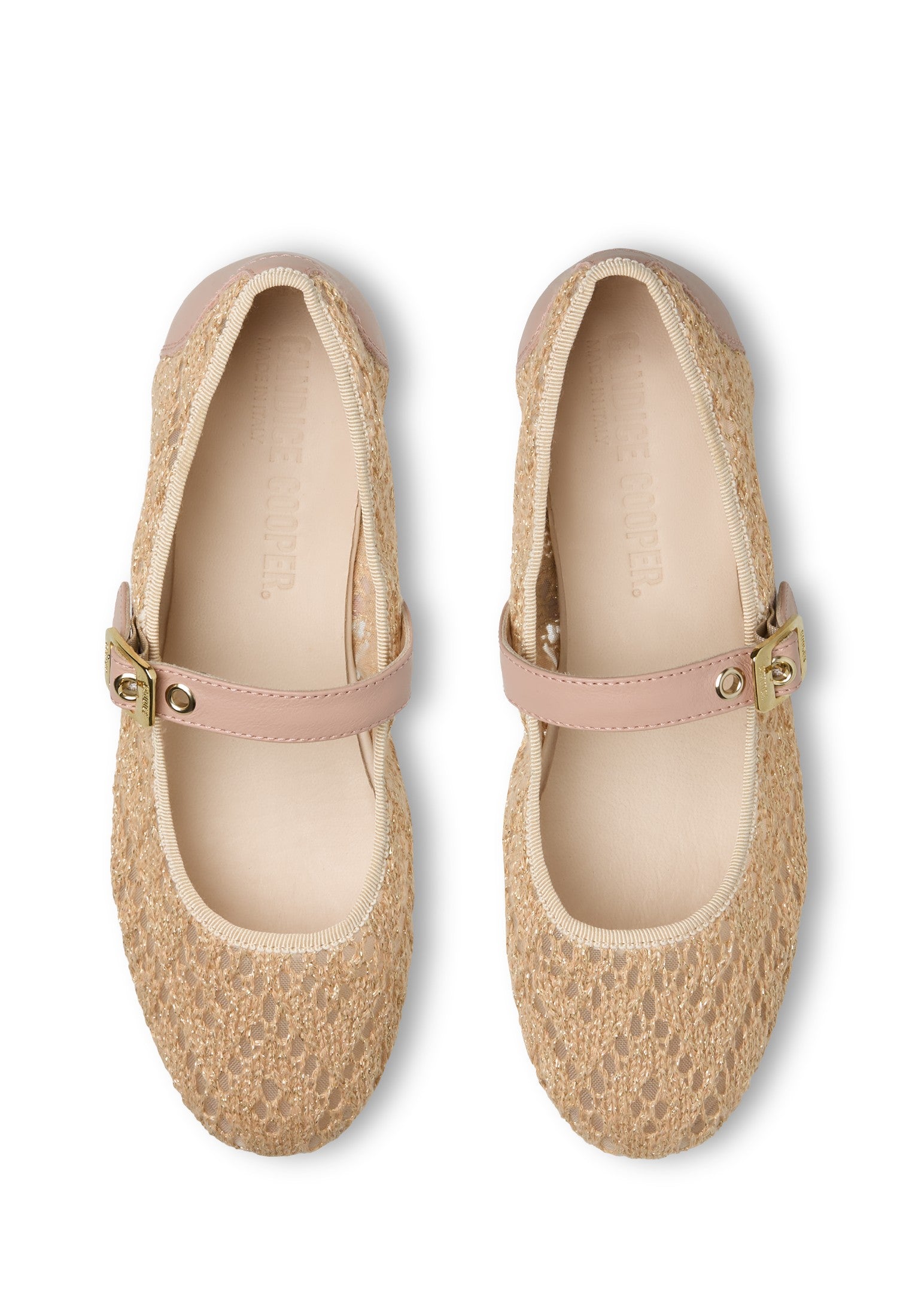 DAFNE BRID LAMINATED LACE AND LEATHER SHOE - NUDE