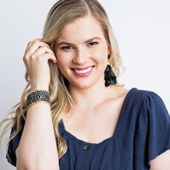 COURTNEY WIDE CUFF FEATHER BRACELET