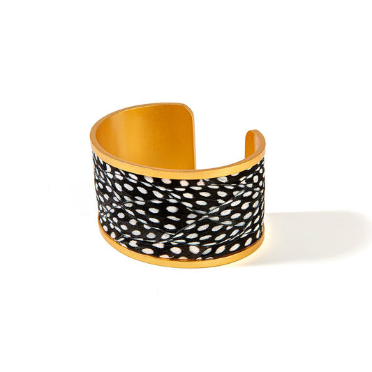 COURTNEY WIDE CUFF FEATHER BRACELET