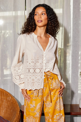 VINTAGE EYELET TOP - NATURAL