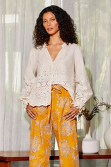 VINTAGE EYELET TOP - NATURAL