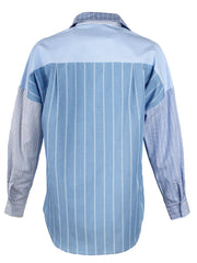BIG BOY BOYFRIEND MIX BLUE STRIPES SHIRT
