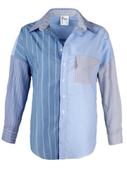 BIG BOY BOYFRIEND MIX BLUE STRIPES SHIRT