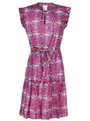 CAROLINE TRIBAL PRINT DRESS - FUCHSIA
