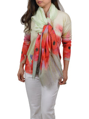 POPPIES PRINT CASHMERE SILK STOLE WITH SEQUINS