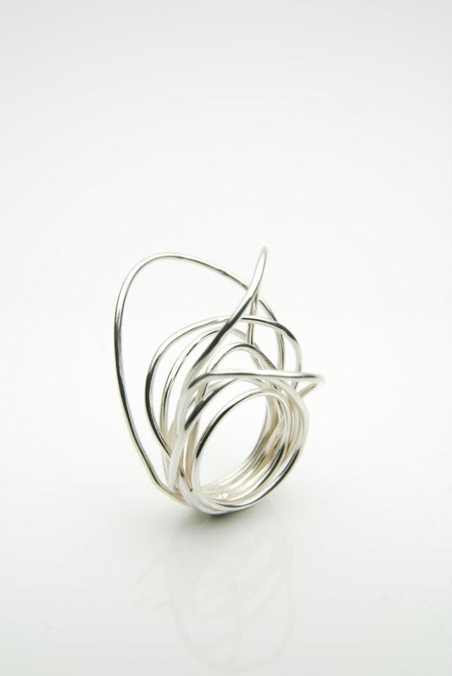 MULTI WIRE STERL.SILVER RING