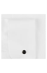 SOLID PLEATED DRESS SHIRT - WHITE