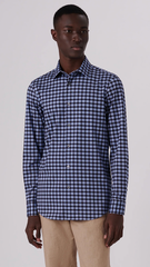 OOOHCOTTON GRAPHIC CHECK PRINT SHIRT - BLACK