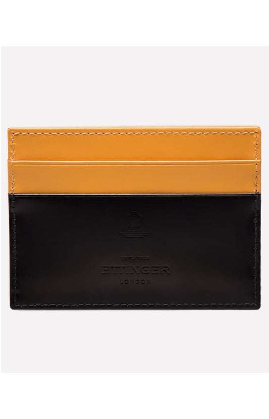 BRIDLE HIDE FLAT CREDIT CARD CASE - BLACK