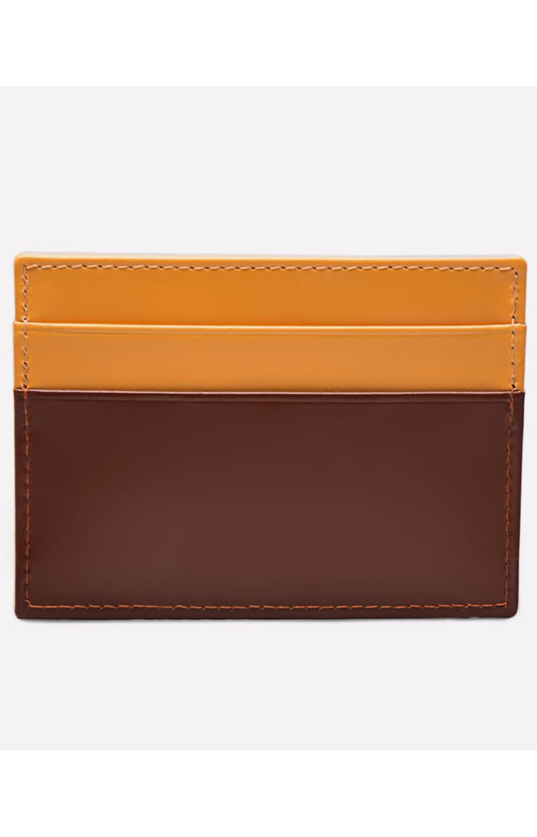 BRIDLE HIDE FLAT CREDIT CARD CASE - HAVANA