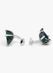 BLACK GEODE SILVER CUFFLINKS