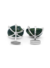 BLACK GEODE SILVER CUFFLINKS