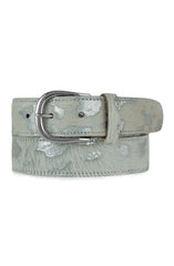 DAKOTA CALF HAIR BELT - SILVER