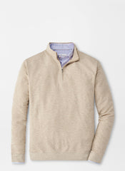 CROWN COMFORT INTERLOCK 1/4 ZIP PULLOVER - STONE