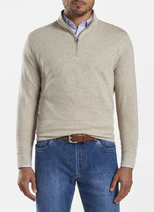 CROWN COMFORT INTERLOCK 1/4 ZIP PULLOVER - STONE