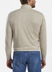 CROWN COMFORT INTERLOCK 1/4 ZIP PULLOVER - STONE
