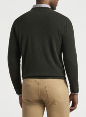 CROWN COMFORT CASHMERE V-NECK SWEATER - DARK OLIVE