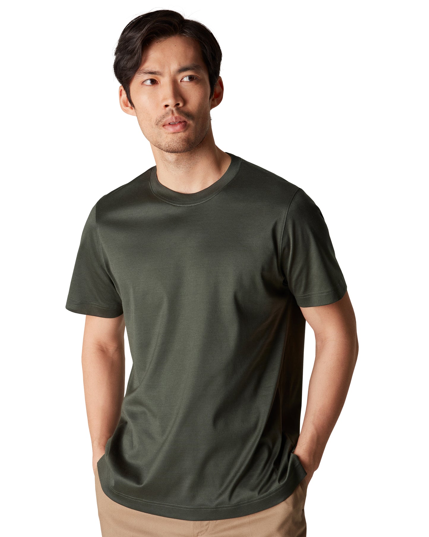 DARK GREEN FILO DI SCOZIA T-SHIRT