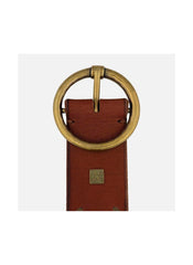 FIONA STUDDED LEATHER BELT - COGNAC