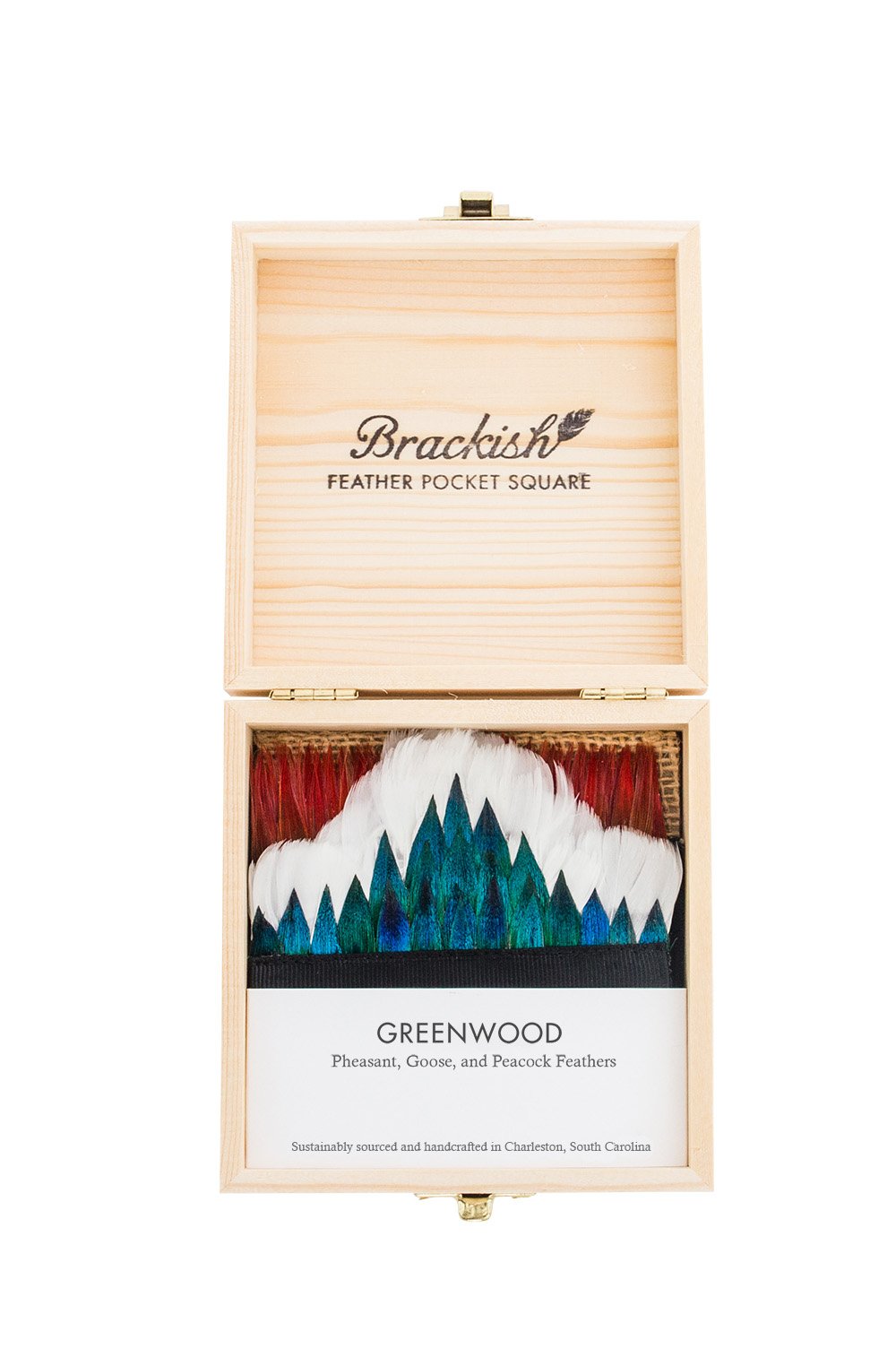 GREENWOOD FEATHER POCKET SQUARE