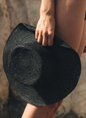 MELISSE BLACK STRAW HAT