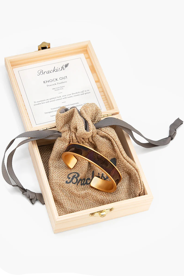 KNOCK OUT THIN CUFF FEATHER BRACELET