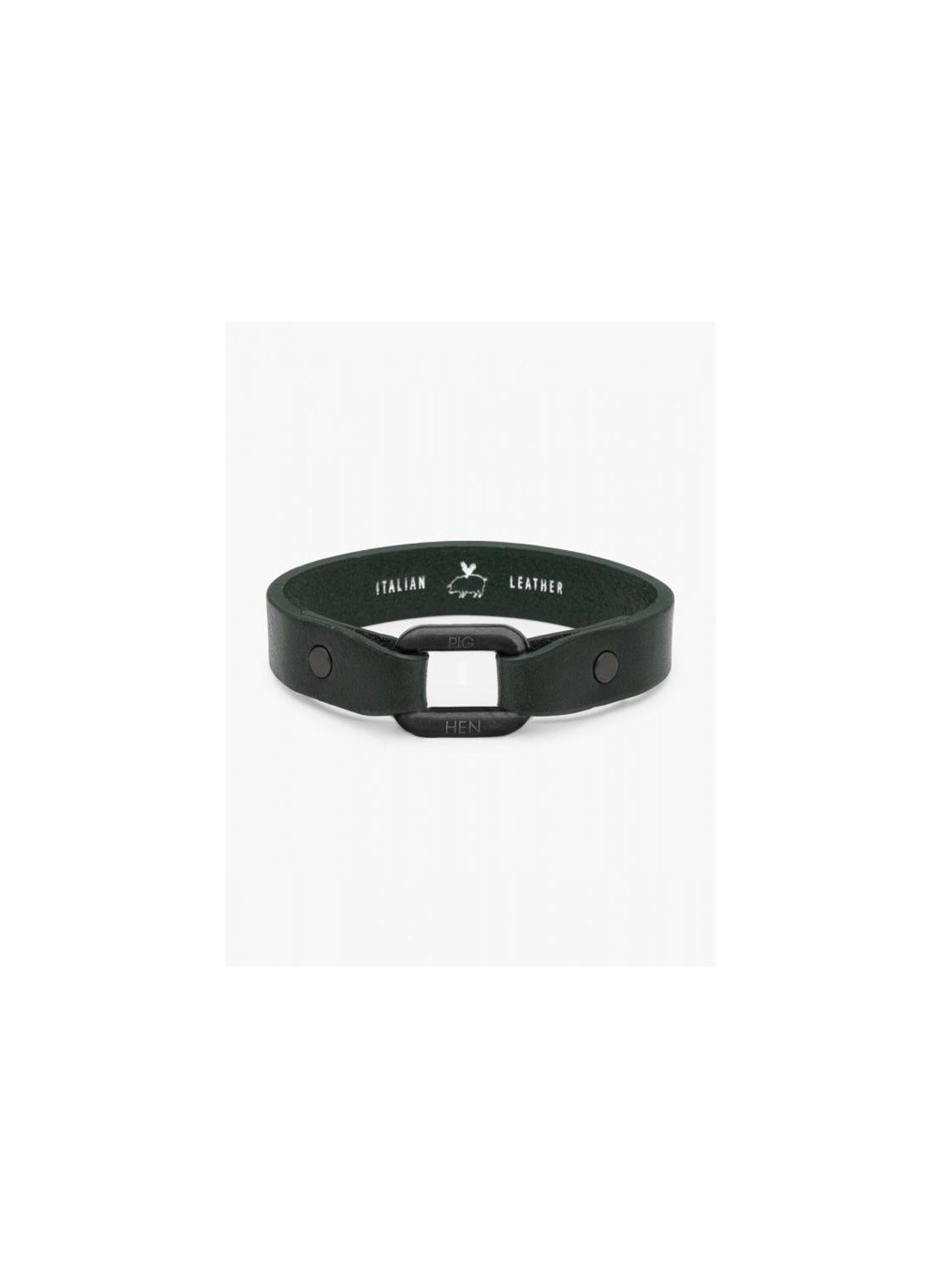 LIMP LEE LEATHER BRACELET ARMY - BLACK