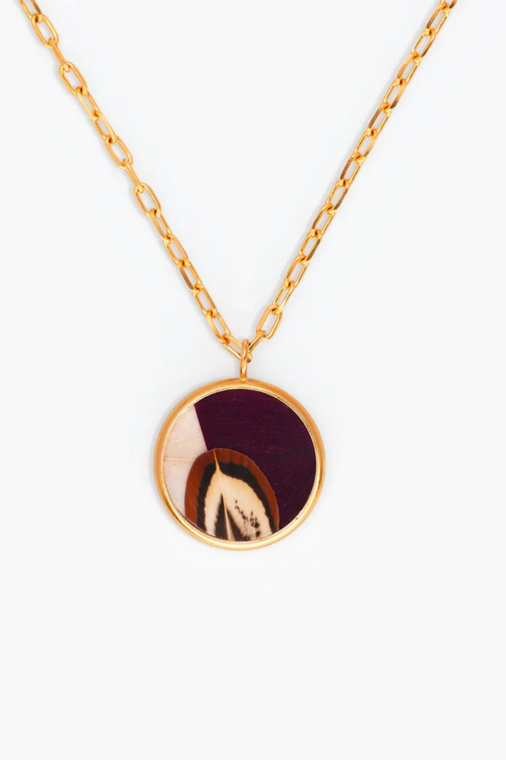MALU CIRCLE FEATHER NECKLACE