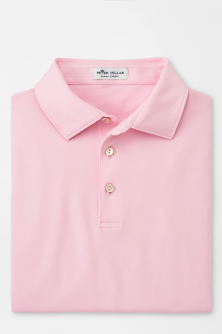 SOLID PERFORMANCE JERSEY POLO - PALMER PINK