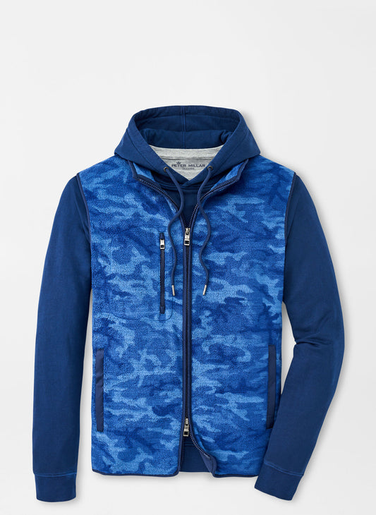 MICRO SHEARLING FLEECE PRINTED VEST - ATLANTIC BLUE