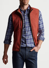 MICRO SHEARLING FLEECE VEST - BURNT ORANGE