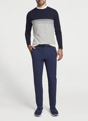 FAYETTE ENGINEERED STRIPE SWEATER - NAVY