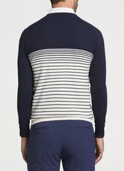 FAYETTE ENGINEERED STRIPE SWEATER - NAVY