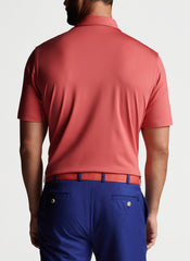 SOLID PERFORMANCE JERSEY POLO - CAPE RED