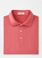 SOLID PERFORMANCE JERSEY POLO - CAPE RED