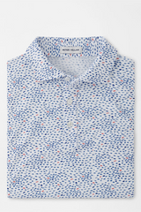 PILOT MILL OCEAN TRAFFIC PRINTED POLO - TWILIGHT BLUE
