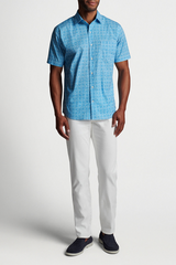FIN RAYS COTTON-STRETCH SHIRT - BLUE MACAW