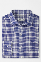 BEACH BLUFF LINEN SHIRT - ATLANTIC BLUE